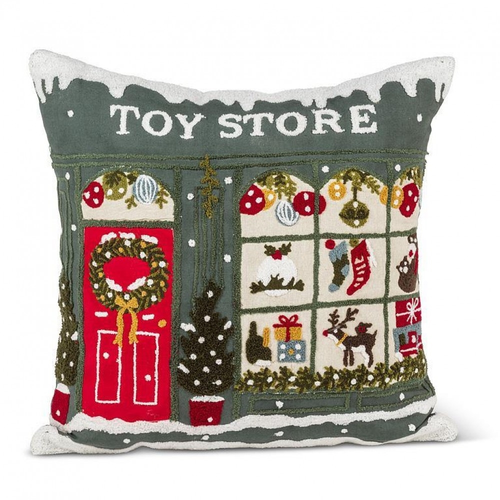 AB-50-VILLAGE-SQ Toy Store Storefront Pillow