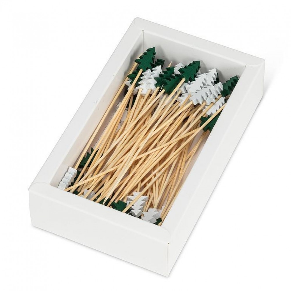 AB-27-CANAPE-14 Set Of 100 Christmas Tree Cocktail Pick