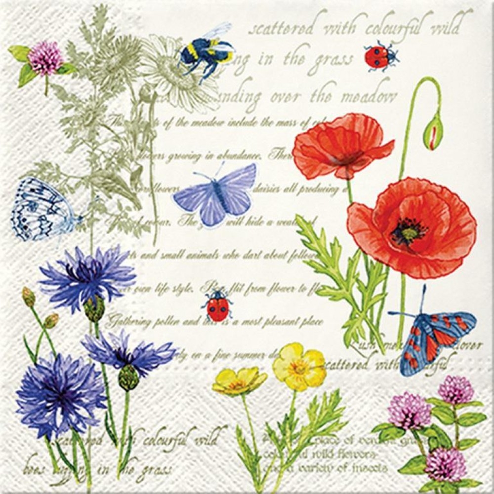 Vintage Summer Luncheon Napkins - Multi - Set of 20 - Elegant Design