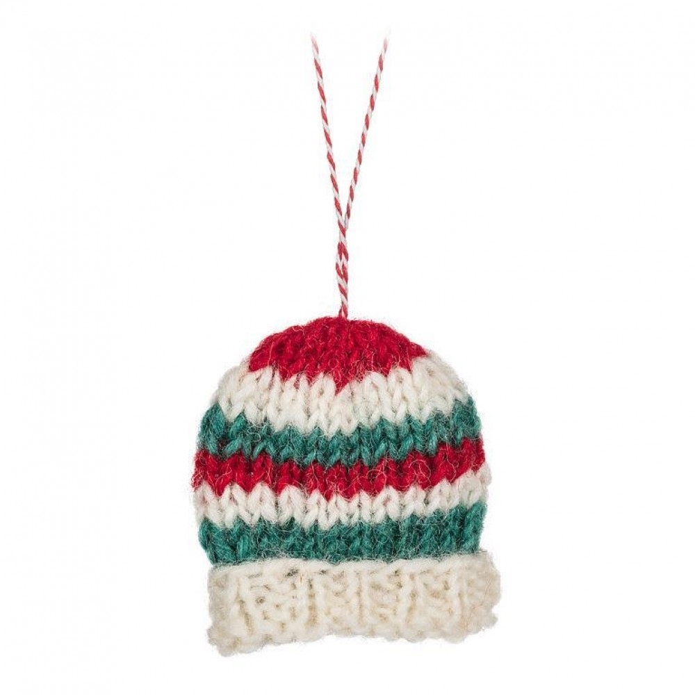 AB-28-NEPAL-81_Q01 Knitted Striped Hat Ornament