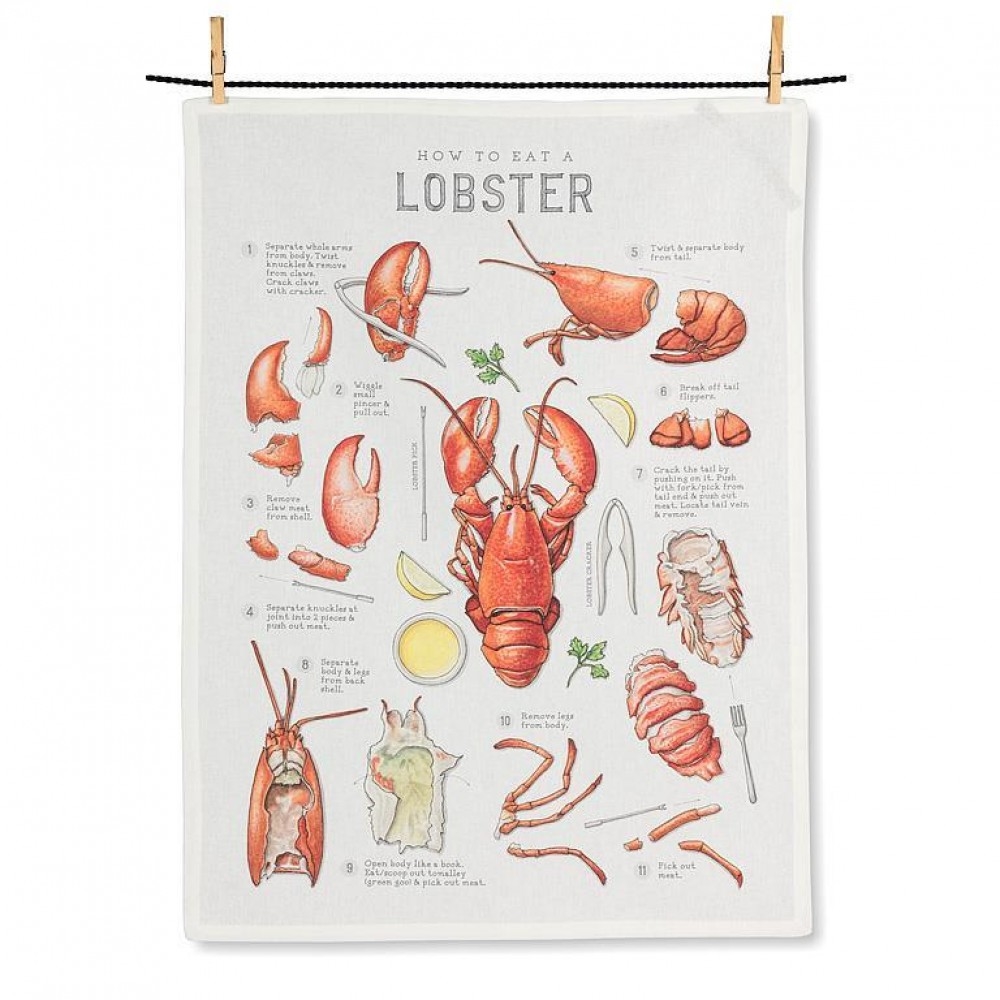 Picture of MDR Trading Inc. AB-56-KT-YL-05 How To Eat A Lobster Tea Towel