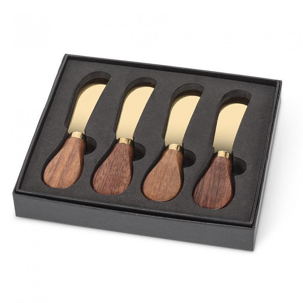 Picture of MDR Trading Inc. AB-27-FORMAGGIO-41 Set Of 4 Walnut Handled Pate Spreader