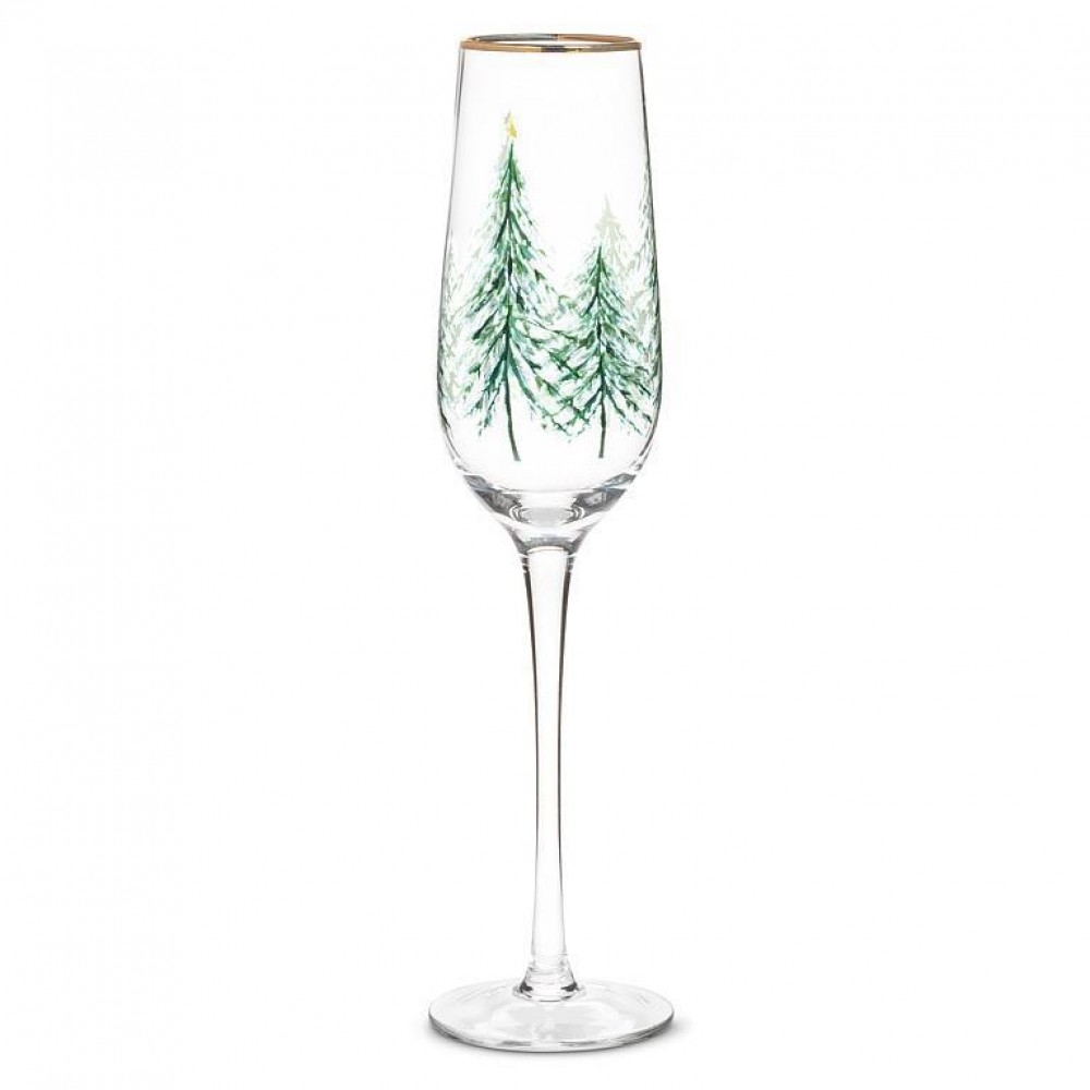 Picture of MDR Trading Inc. AB-27-BAVARIA-FLUTE_Q01 Winter Trees Stemmed Flute Glass