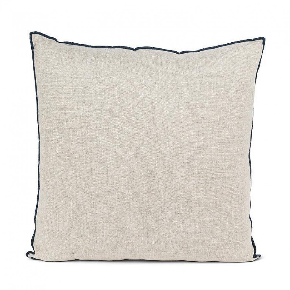 AB-46-MONACO-BLU Natural Color With Blue Edging Pillow