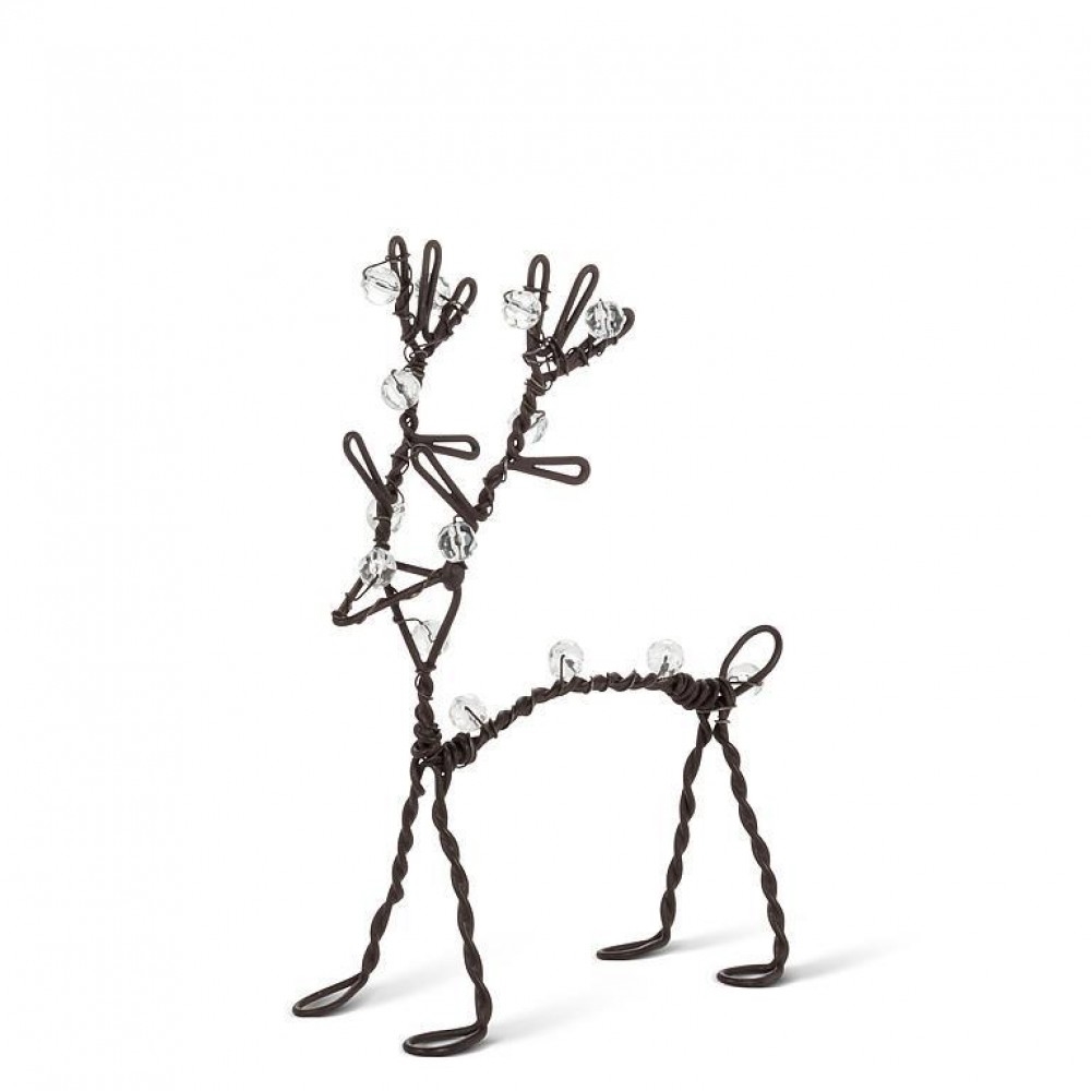 AB-54-PRANCER-761_Q01 Small Twist Reindeer With Gems Figurine