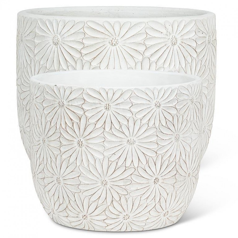 AB-27-DAISY-140-SET Set Of 2 Extra Large Daisy Planters