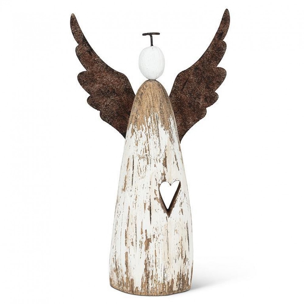 AB-27-SHORELINE-133_Q01 Large Rustic Winged Angel Figurine