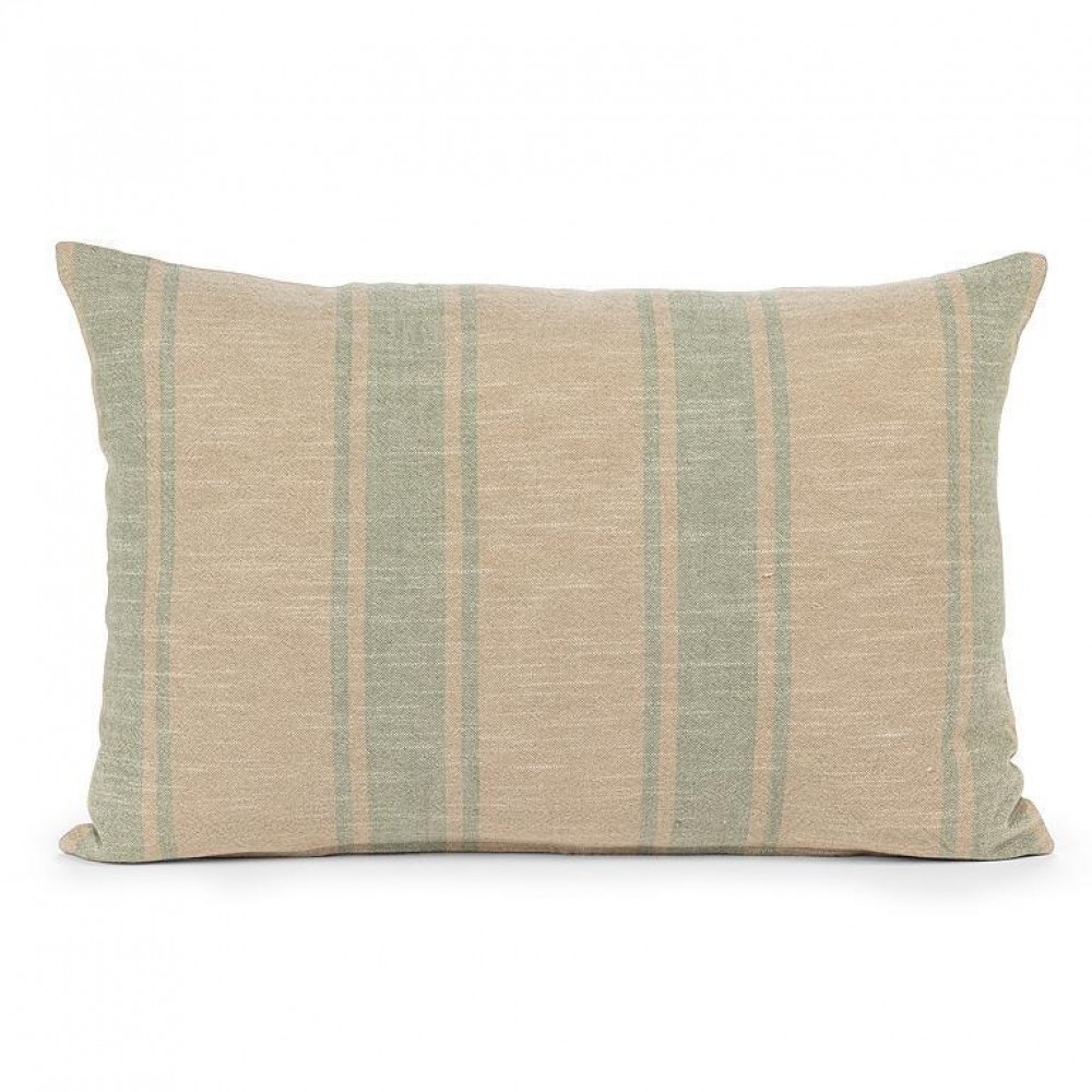 AB-46-CANNES-GRN Ticking Striped Pillow
