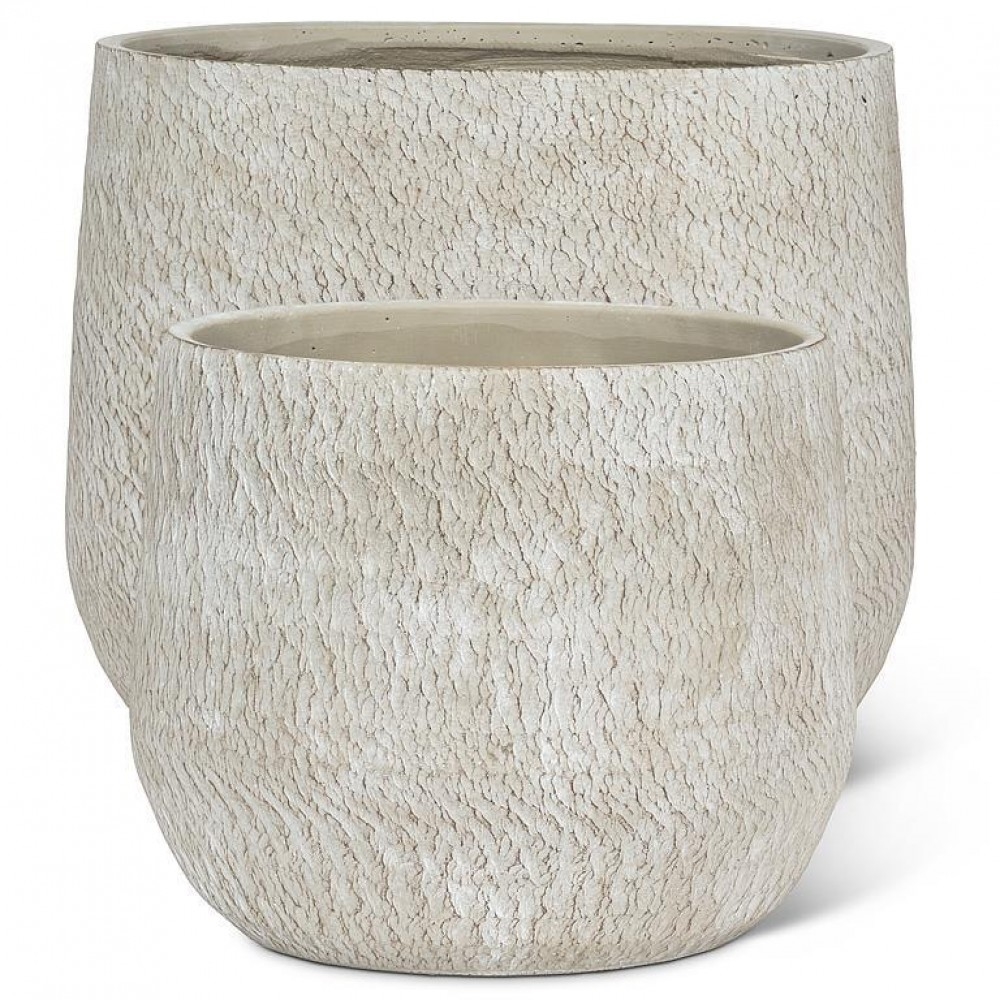 AB-27-TERRAIN-494-SET Set Of 2 Extra Large Rough Texture Planters