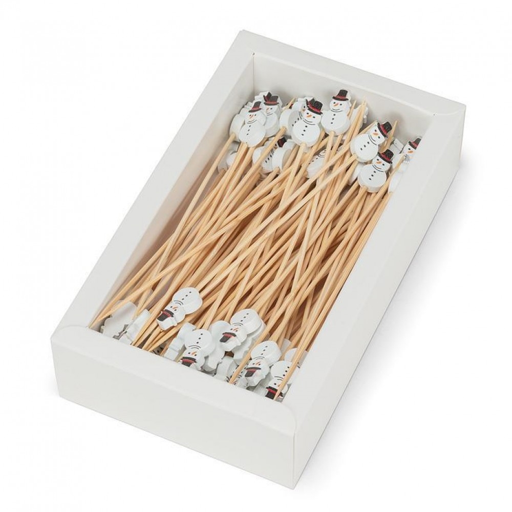 AB-27-CANAPE-01 Set Of 100 Snowman Cocktail Pick