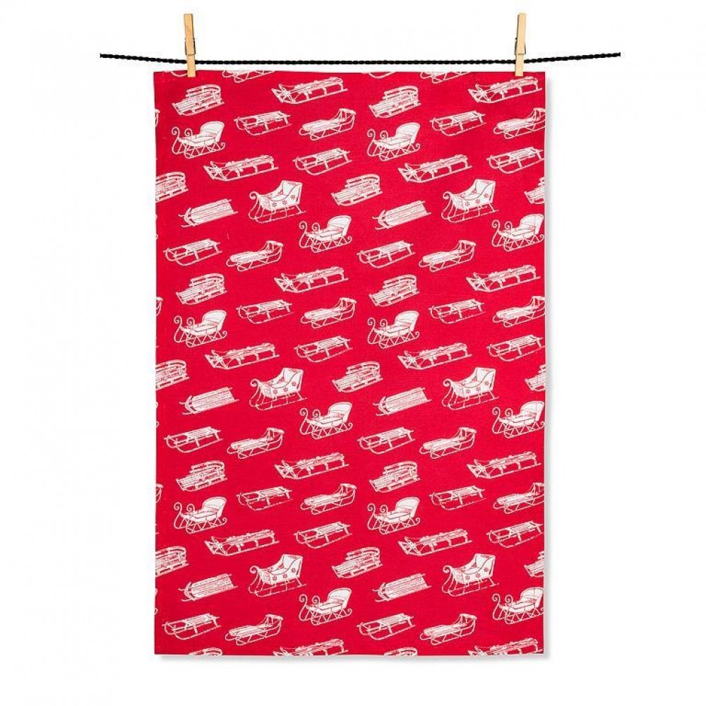 Picture of MDR Trading Inc. AB-56-VT-SLED Winter Sleds Tea Towel