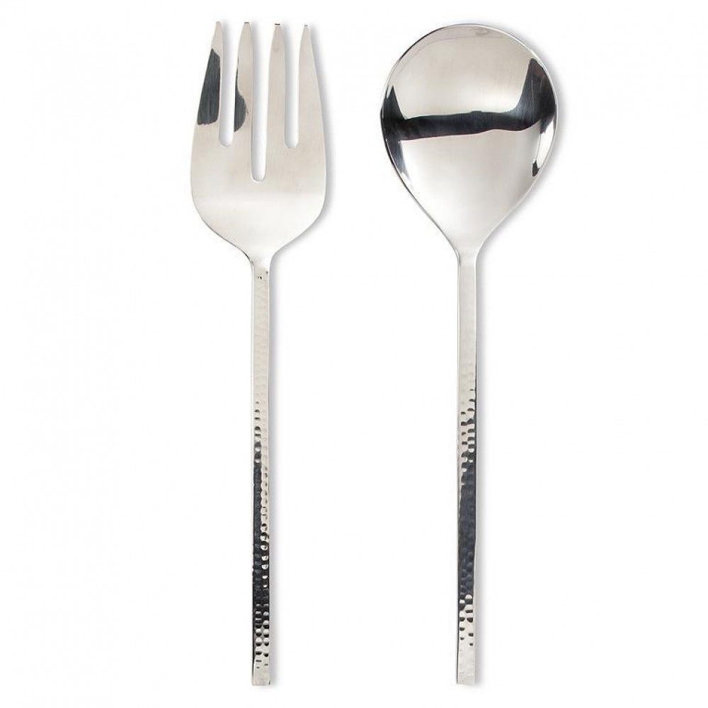 Picture of MDR Trading Inc. AB-36-HAMMER-SET Shiny Hammer Finish Salad Serving Utensils