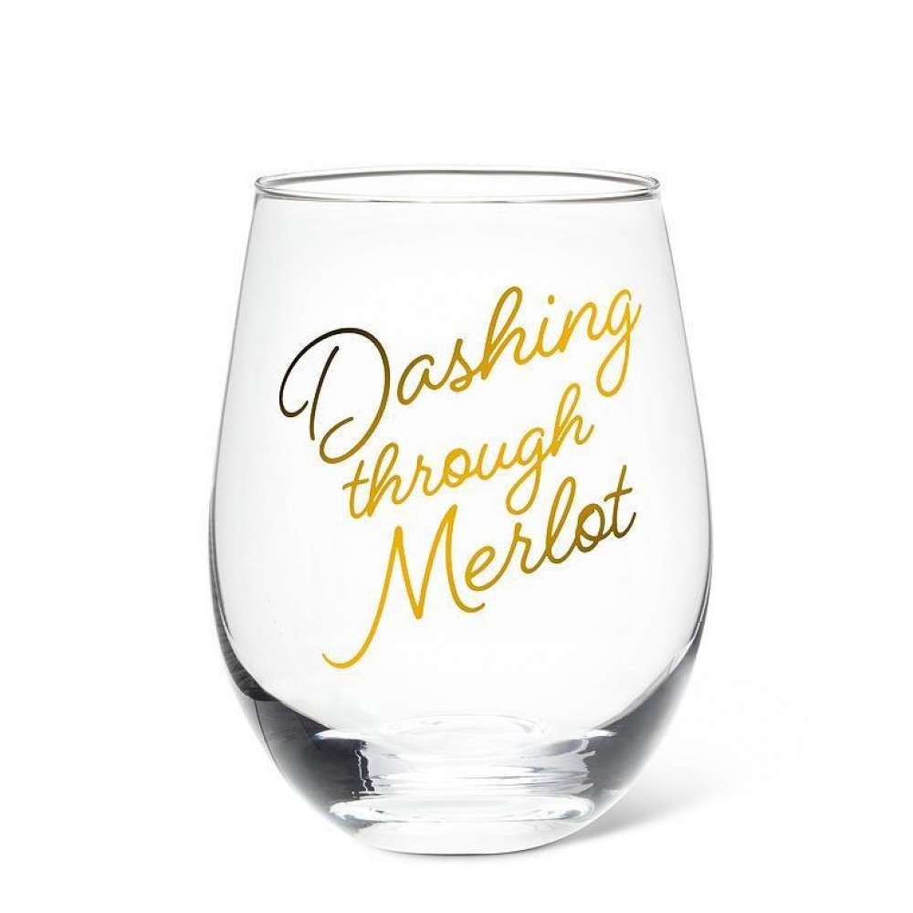 Picture of MDR Trading Inc. AB-27-TEXT-03_Q01 Dashing Through Merlot Stemless Wine Glass