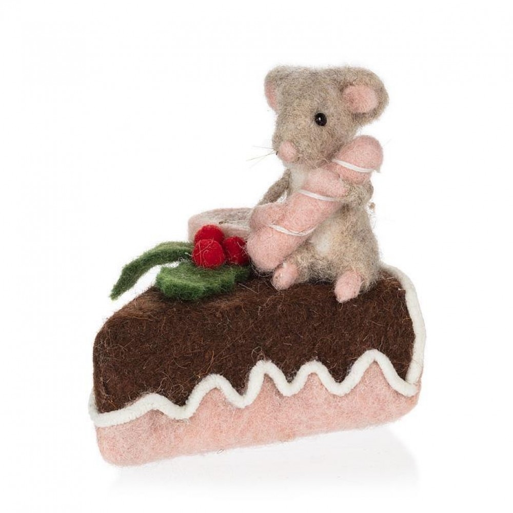 AB-27-BAKERY-243 Mouse With Iced Cake Slice Decoration