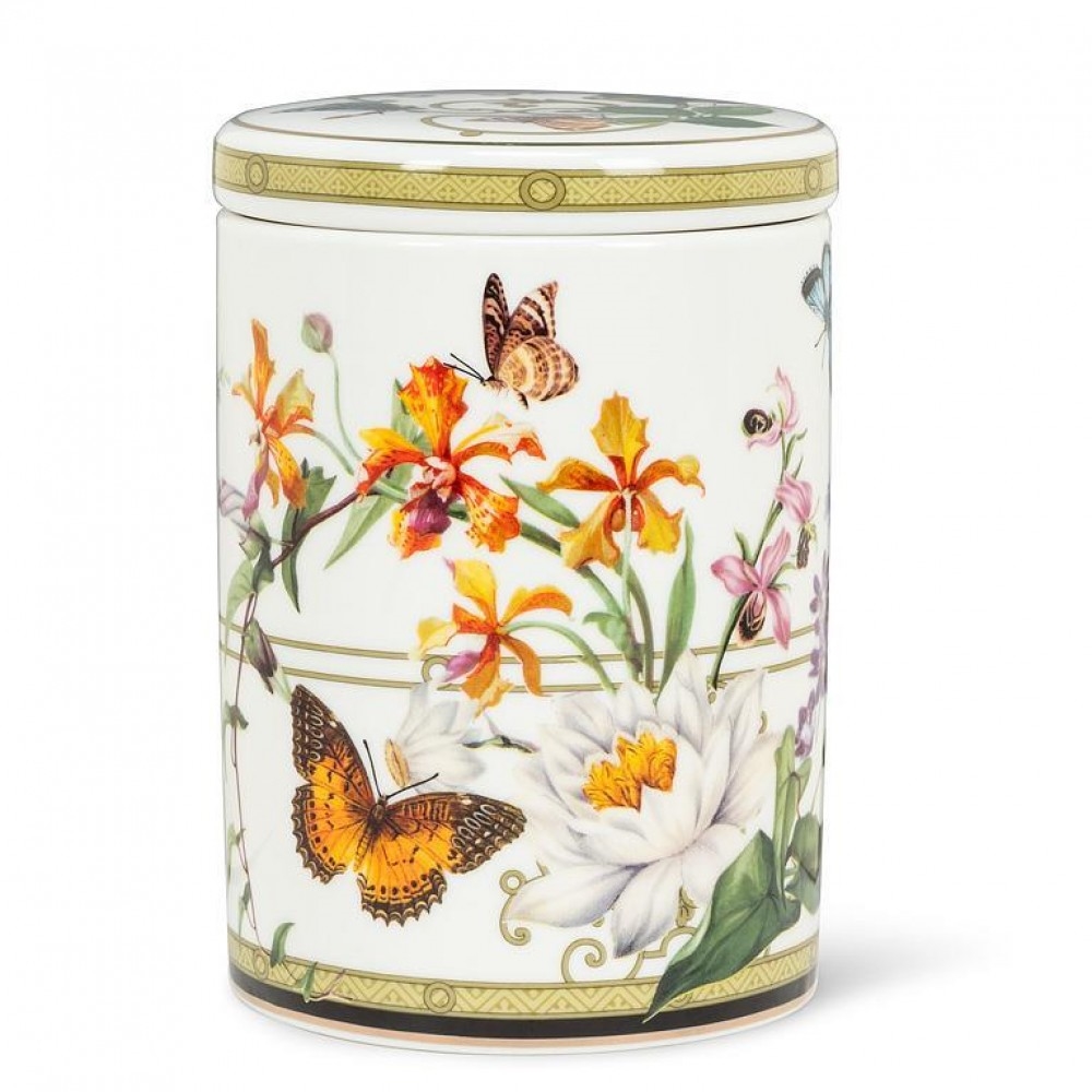 Picture of MDR Trading Inc. AB-27-SHANGRILA-CAN Butterfly Garden Lidded Canister