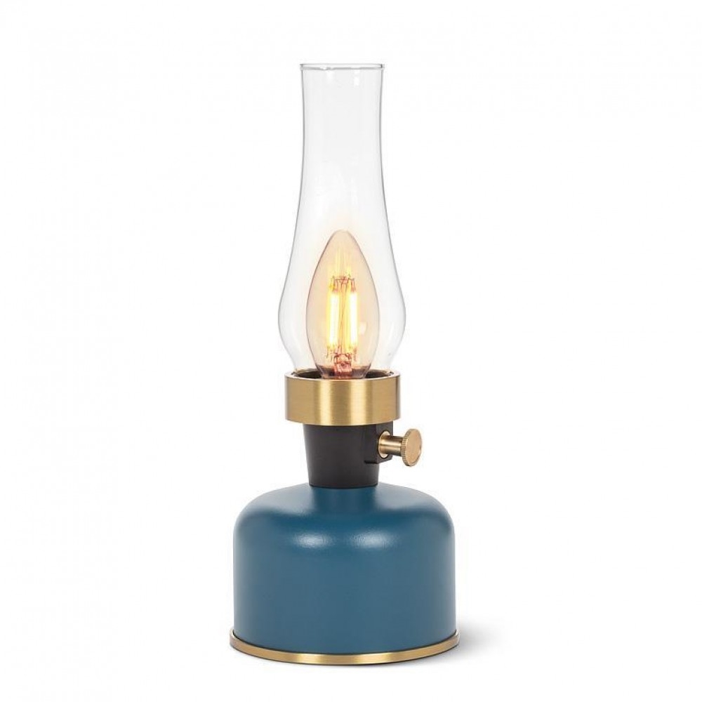AB-27-LAMPLITE-231-BLU Lantern Look With Chimney Led Lamp