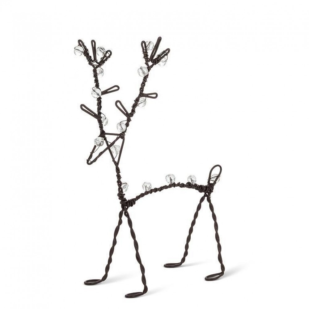 AB-54-PRANCER-760_Q01 Medium Twist Reindeer With Gems Figurine