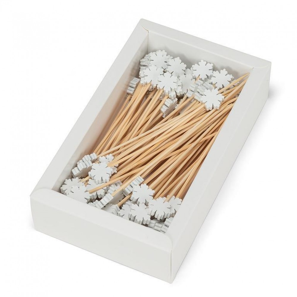 AB-27-CANAPE-03 Set Of 100 Snowflake Cocktail Pick