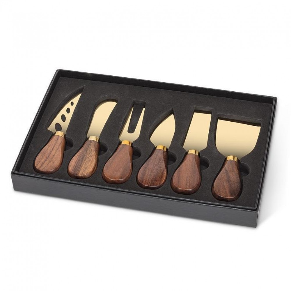 Picture of MDR Trading Inc. AB-27-FORMAGGIO-46 Set Of 6 Walnut Handled Cheese Tools