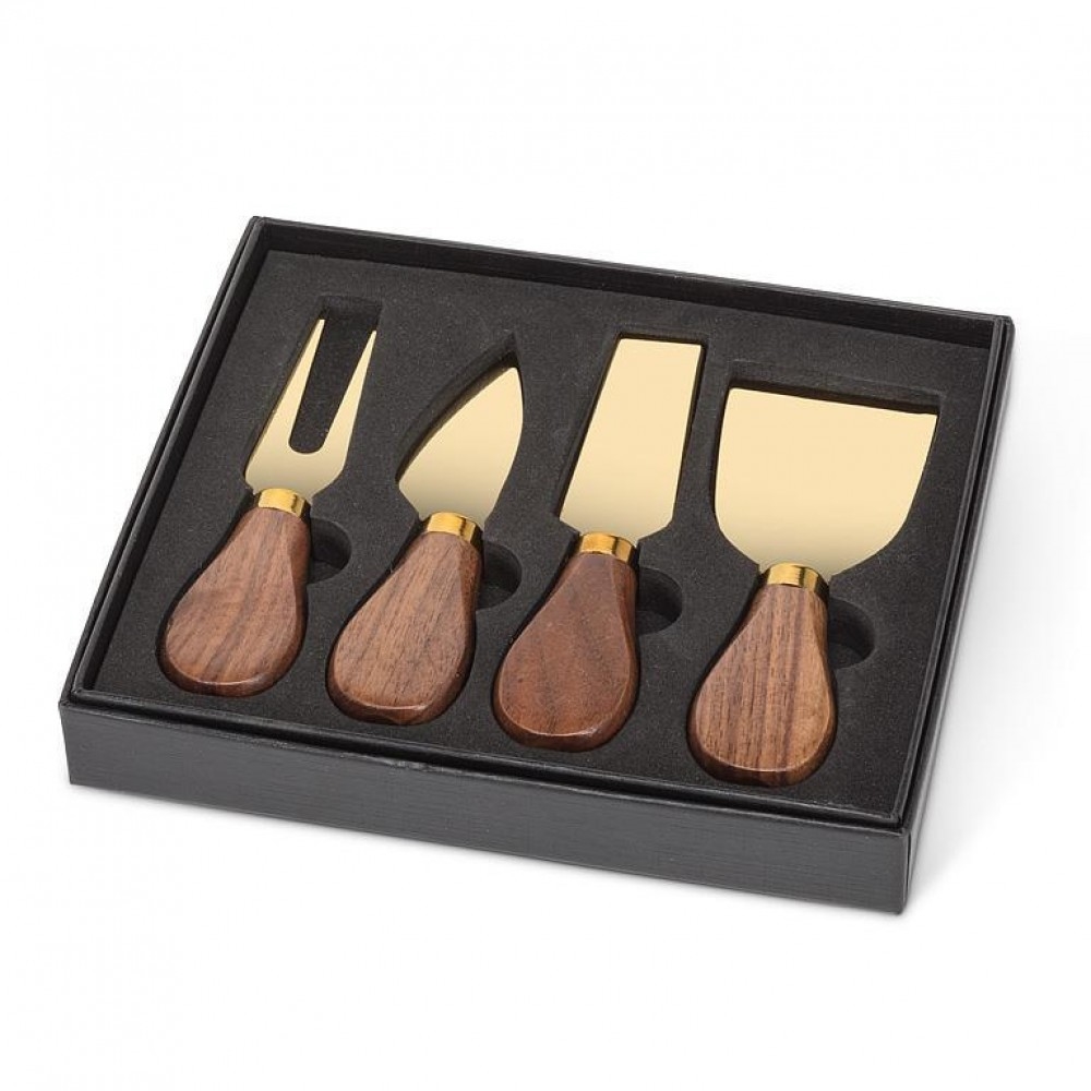 Picture of MDR Trading Inc. AB-27-FORMAGGIO-44 Set Of 4 Walnut Handled Cheese Tools