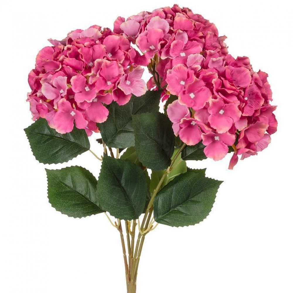 Large 5 Stem Pink Hydrangea Bouquet Artificial Flowers