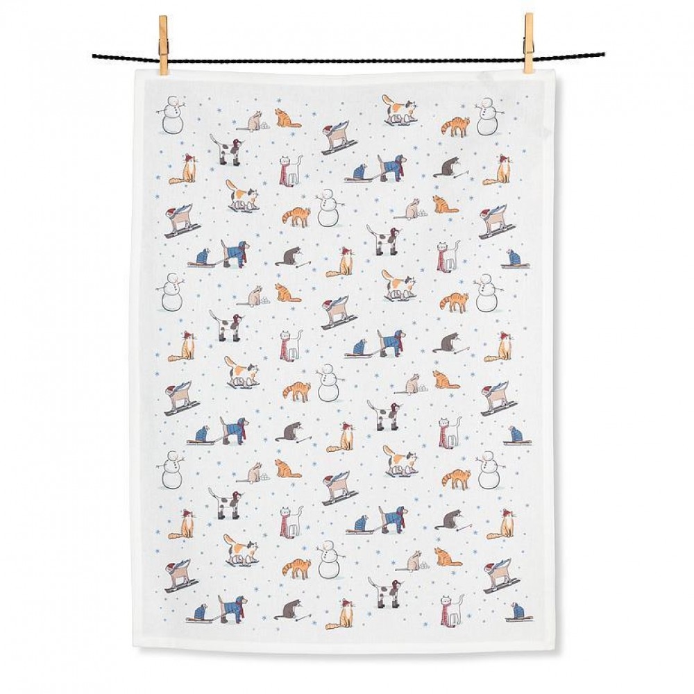 Picture of MDR Trading Inc. AB-56-KT-WINTERCATS Winter Sports Cats Tea Towel