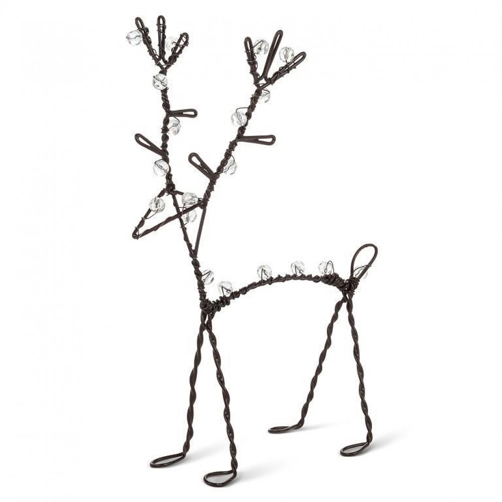 AB-54-PRANCER-759_Q01 Large Twist Reindeer With Gems Figurine