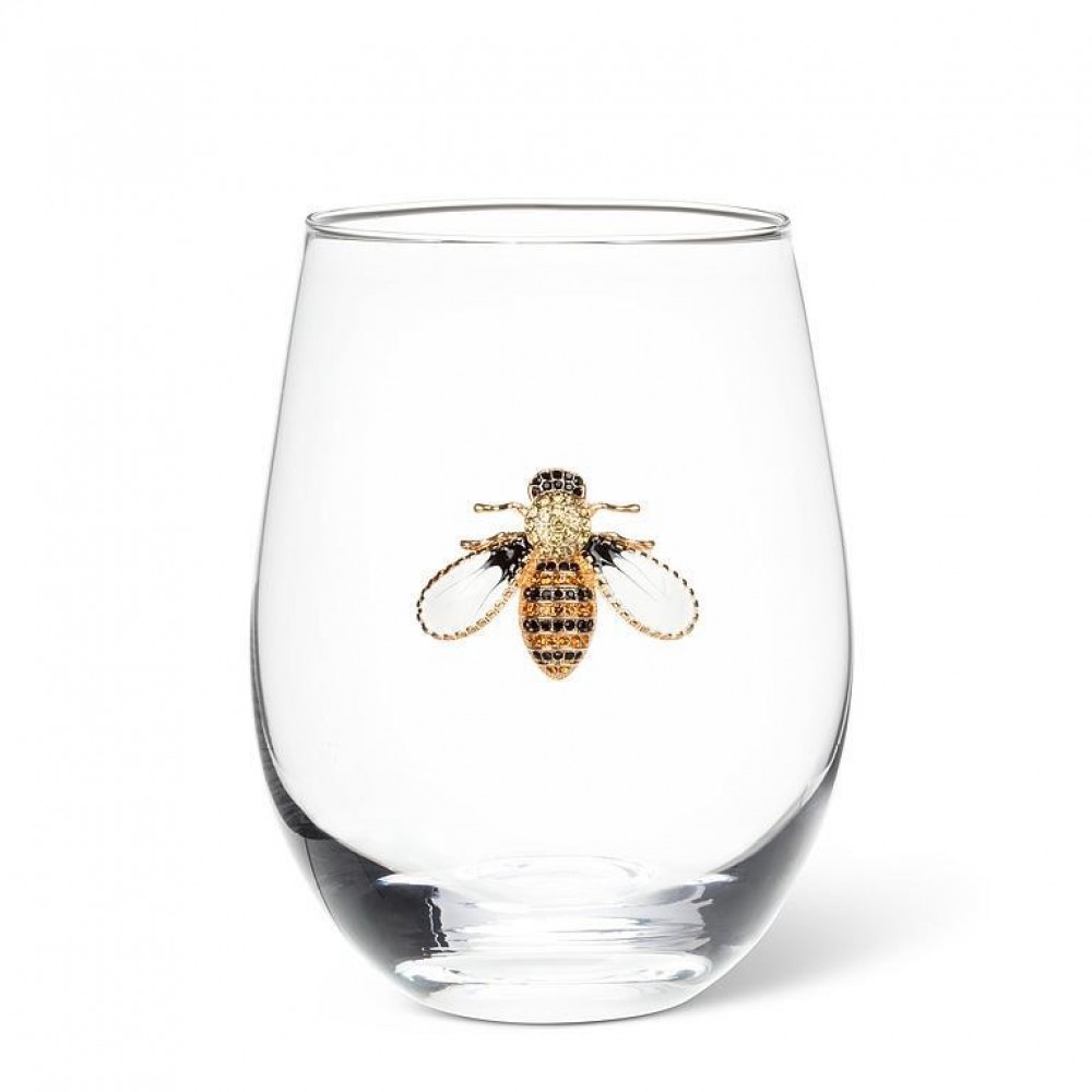 Picture of MDR Trading Inc. AB-27-BLING-132_Q01 Jewelled Bee Pattern Stemless Wine Glass