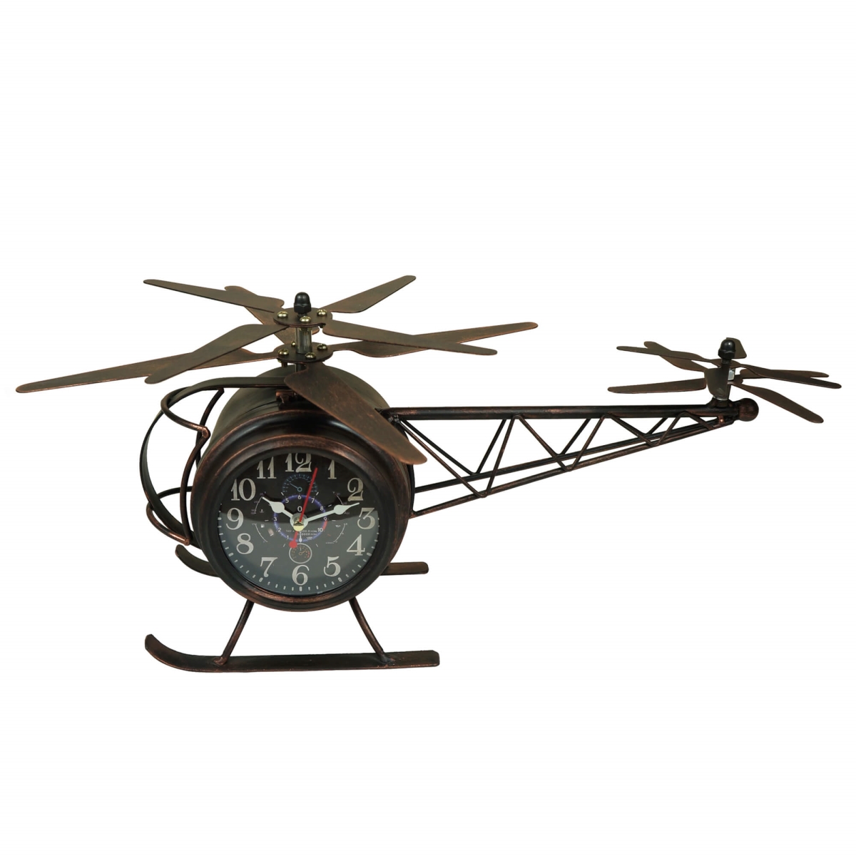Picture of Mr. MJs Trading BM-YW1808 Antique Brass Helicopter Table Clock