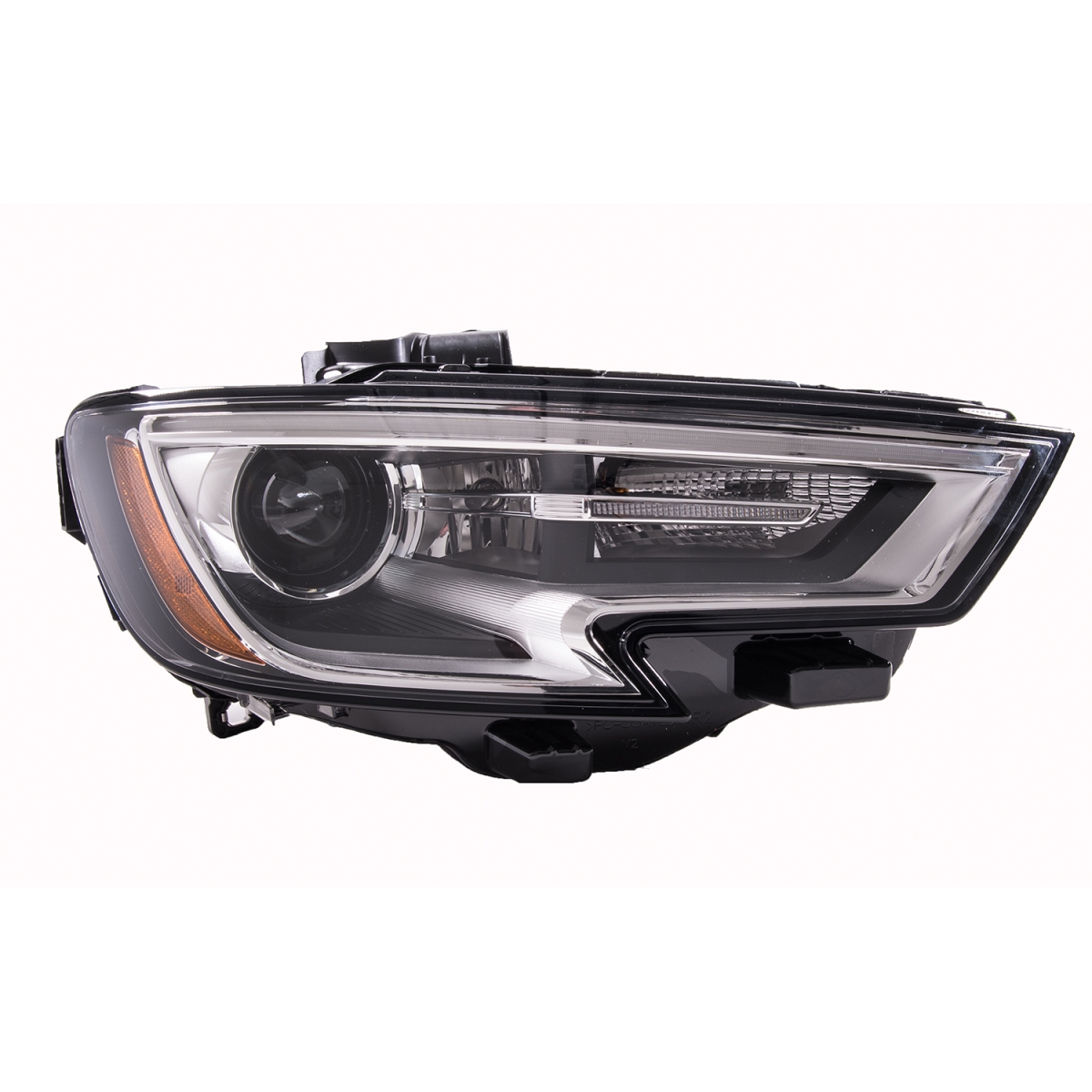 Replacement Passenger Side Bi-HID Headlight Lens - Black - Single Unit - Direct Fit