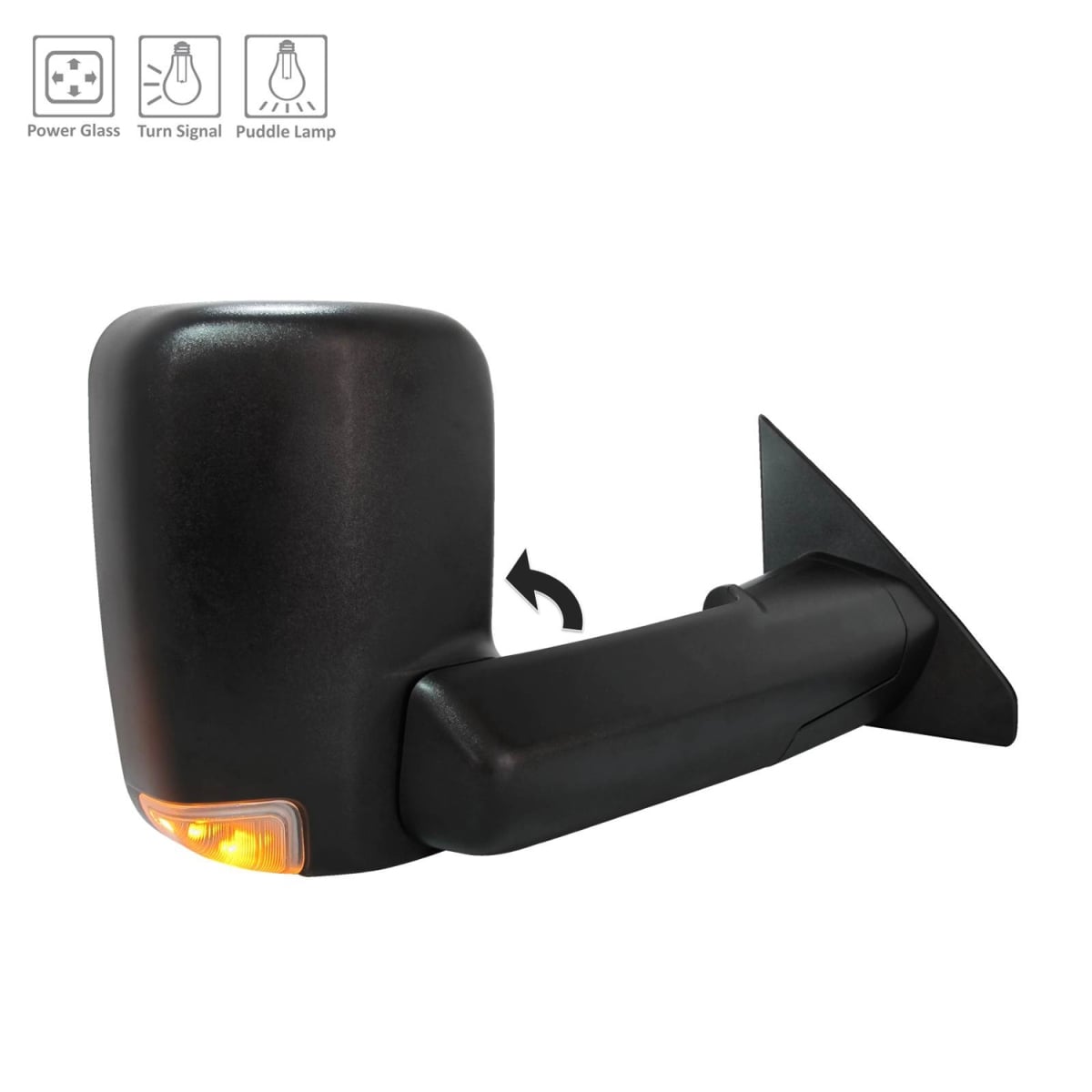 TA-CH1321459 Replacement Passenger Side Power Tow Style Door Mirror For RAM PICKUP-RAM-1500 2019-2023(CH1321459)