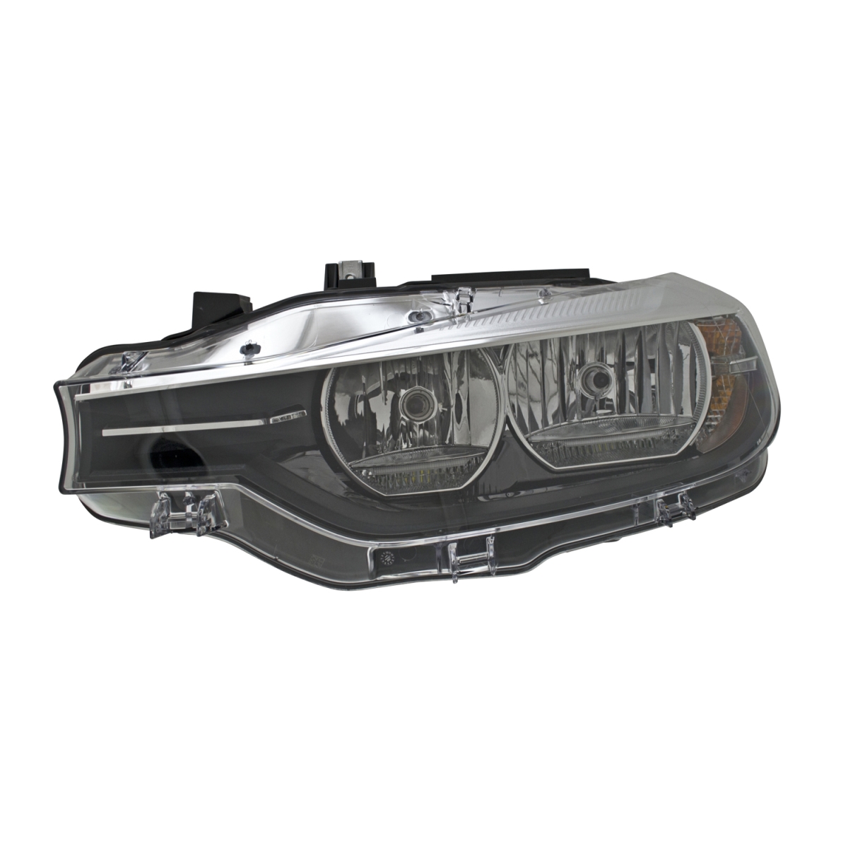 Replacement Halogen Headlight Lens - Black - Single Unit - Direct Fit