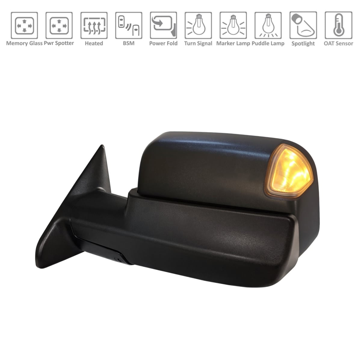 TA-CH1320489 Replacement Driver Side Power Door Tow Mirror For RAM PICKUP-RAM-3500 2019-2020(CH1320489)