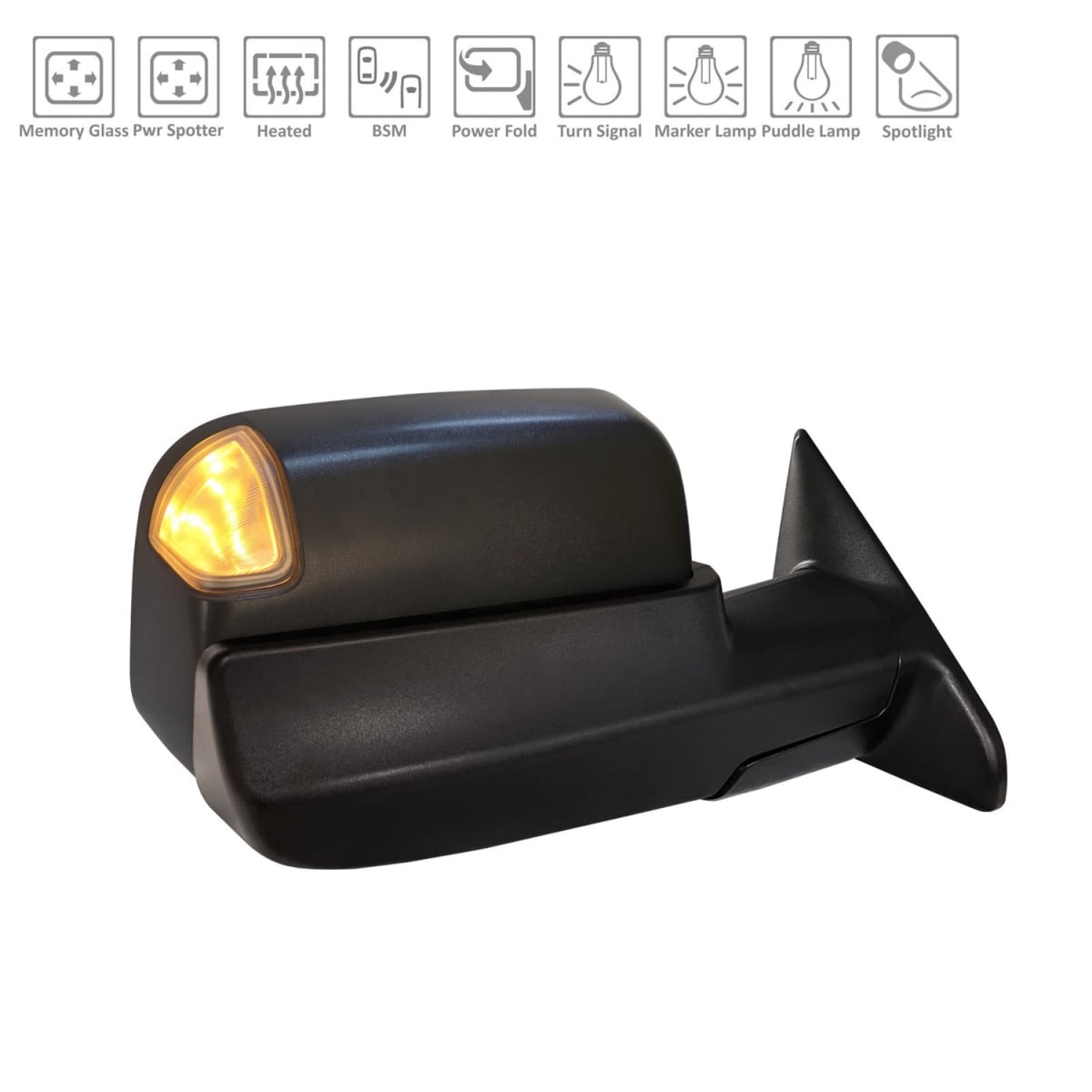 TA-CH1321489 Replacement Passenger Side Power Door Tow Mirror For RAM PICKUP-RAM-3500 2019-2022(CH1321489)