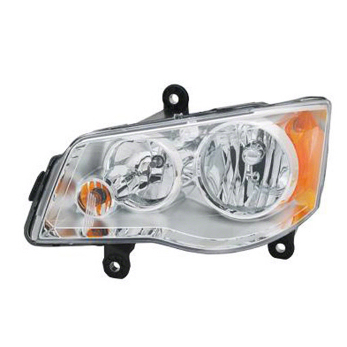 Replacement Halogen Headlight Assembly - Black - Individual Unit - Direct Fit