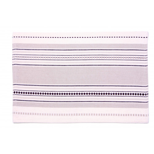 AG-01270S-4 19 in. Ribbed Placemats, Coco Stripe - Set of 4