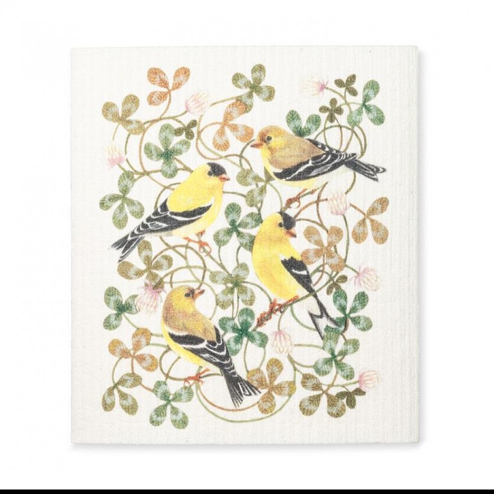 Picture of MDR Trading Inc. UNBT-01149 Yellow Finches & Clover Dishcloth