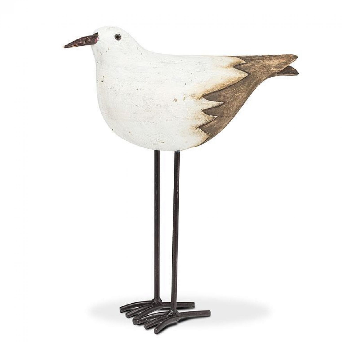 UNBT-01111 White And Brown Bird With Long Legs Figurine