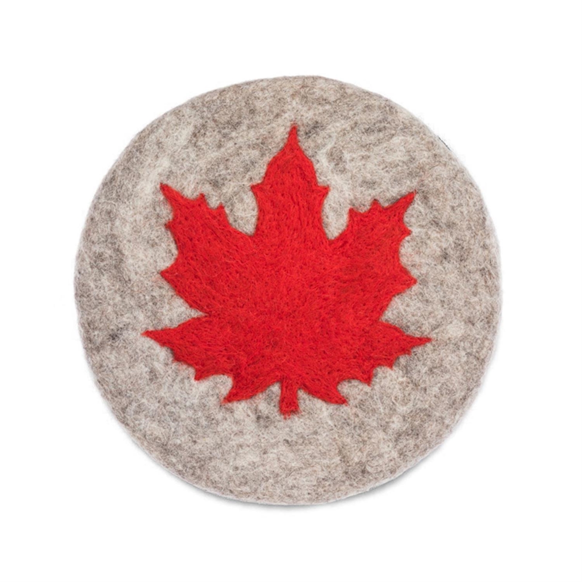 Picture of MDR Trading UNBT-00540 Maple Leaf Coasters - Light Gray & Red