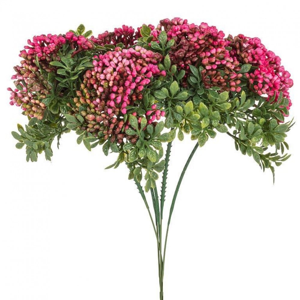 UNBT-00688 Floral Buds Bouquet Artificial Flower - Green & Pink