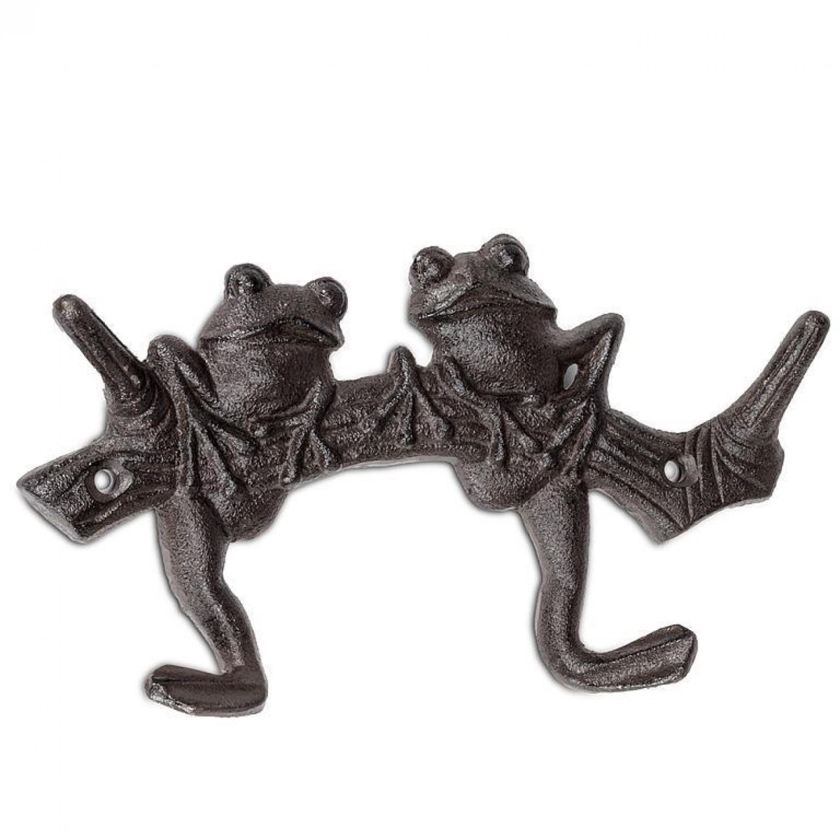 UNBT-00340 Frogs on A Branch Hook - Dark Brown