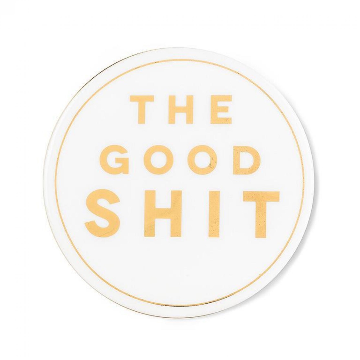 Picture of MDR Trading UNBT-01064 The Good Shu-T Coasters - White & Gold