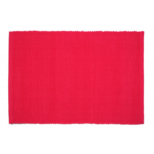AG-01301S-4 19 in. Ribbed Placemats, Red - Set of 4