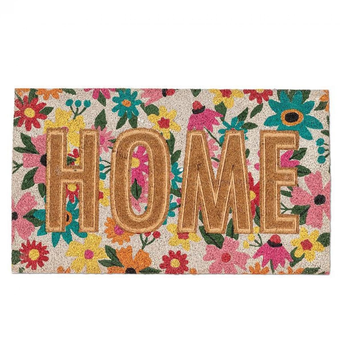 UNBT-00426 Home on Floral Print Doormat - Multi Color
