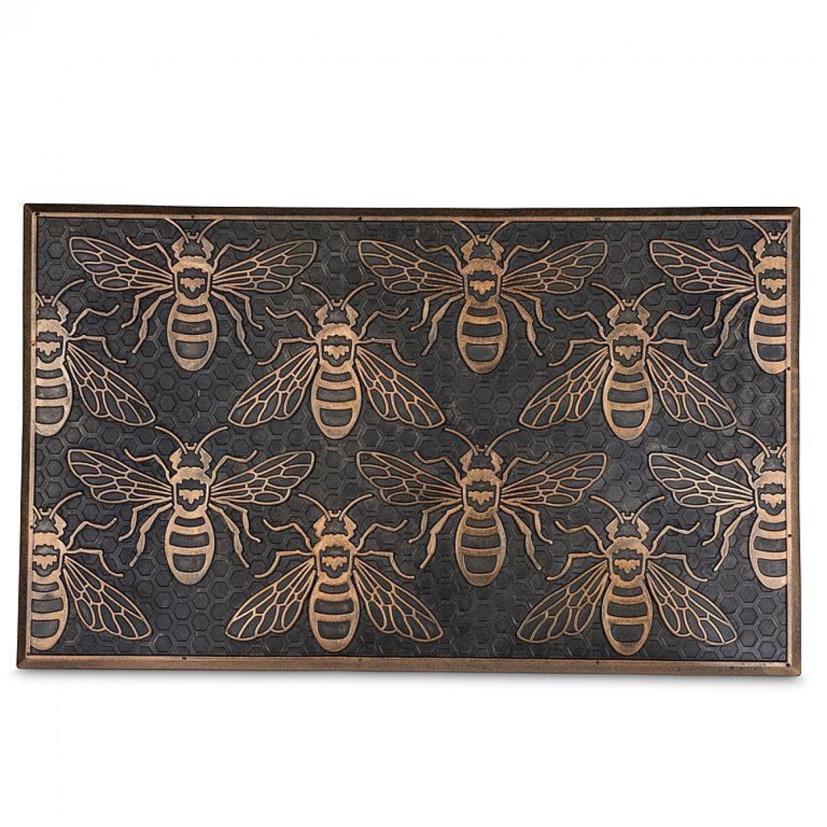 UNBT-00065 Bee Grid Doormat - Black & Copper