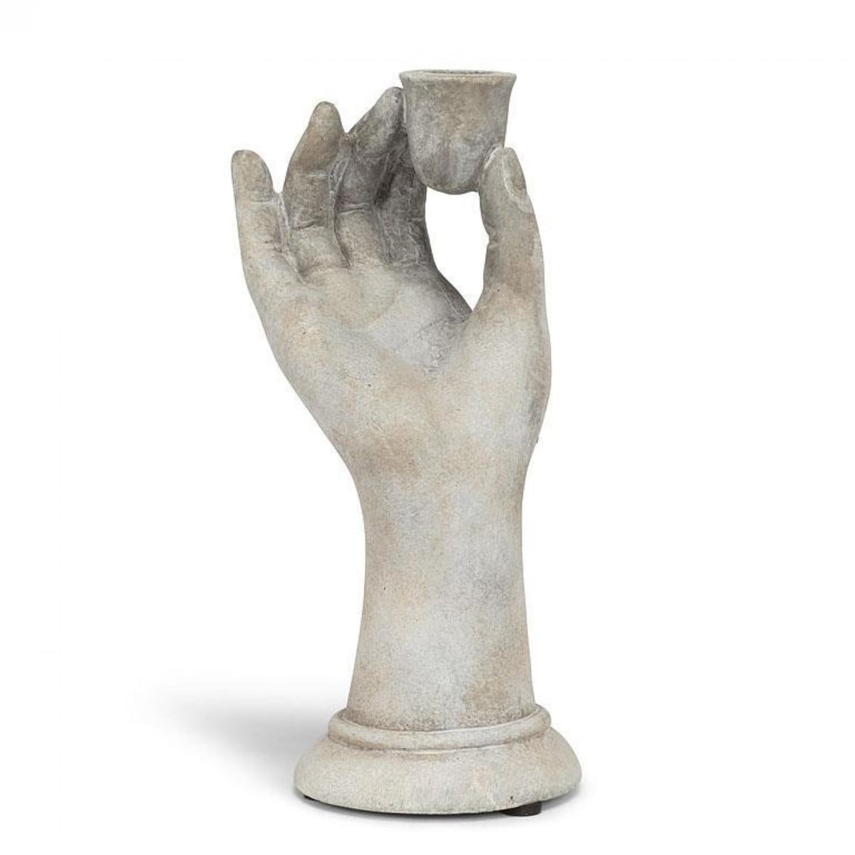UNBT-01043 Tall Dainty Hand Taper Candle Holder - Gray