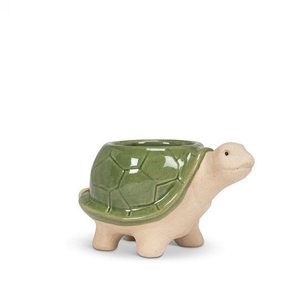 UNBT-00974 Small Turtle Planter - Green & Beige