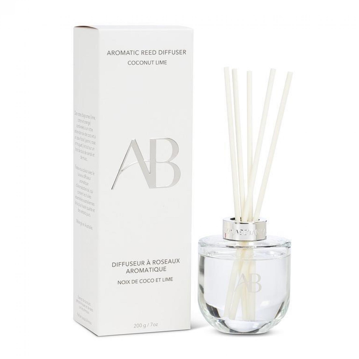 UNBT-00233 Coconut Lime Reed Diffuser - Clear