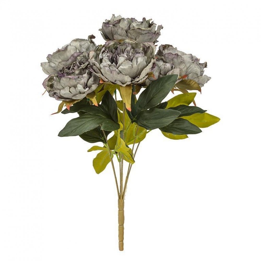 UNBT-00390 7 Open Peony Bouquet Artificial Flower - Green