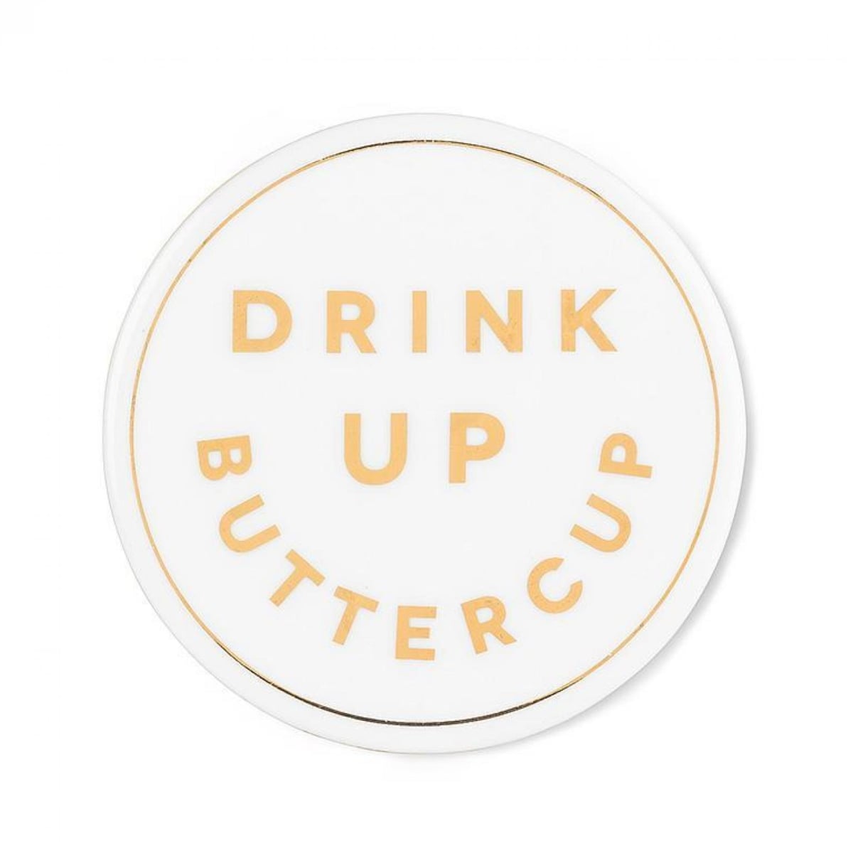 Picture of MDR Trading UNBT-00296 Drink Up Buttercup Coasters - White & Gold
